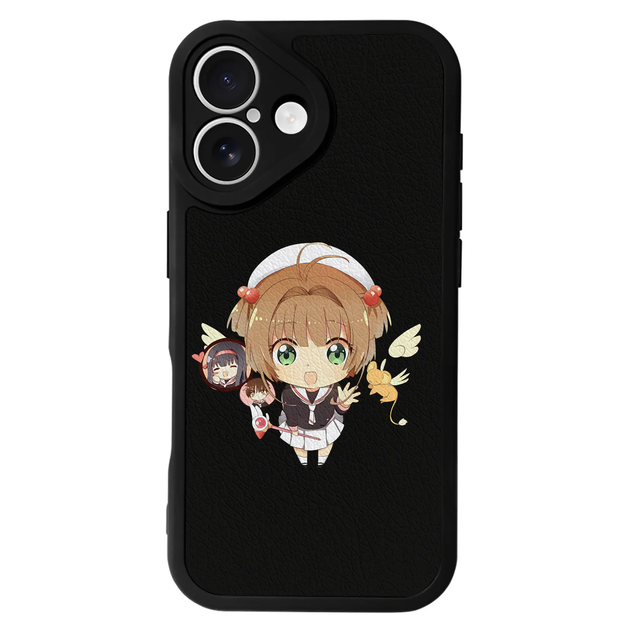 カードキャプターさくら グッズ,木之本桜 - IPhone 16シリーズ対応 ・ シリコンスマホケース ・ レザー調 ・ 高精度フィット ・ 耐衝撃 ・ ワイヤレス充電対応 ・ 精密カット